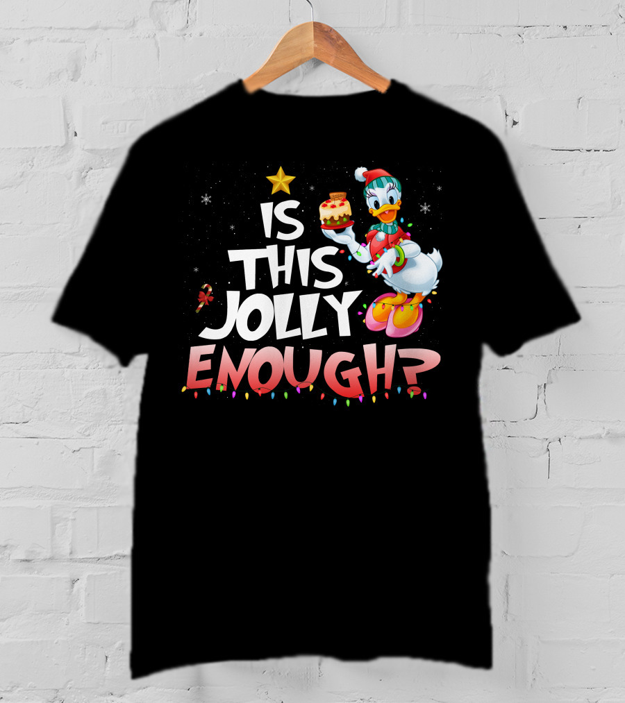 Is This Jolly Enough Daisy Duck Christmas Cake Star T-Shirt