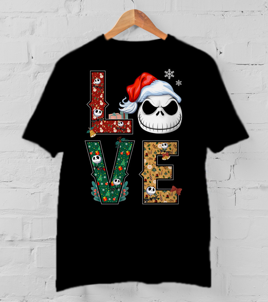 Love Jack Skellington Christmas Theme T-Shirt