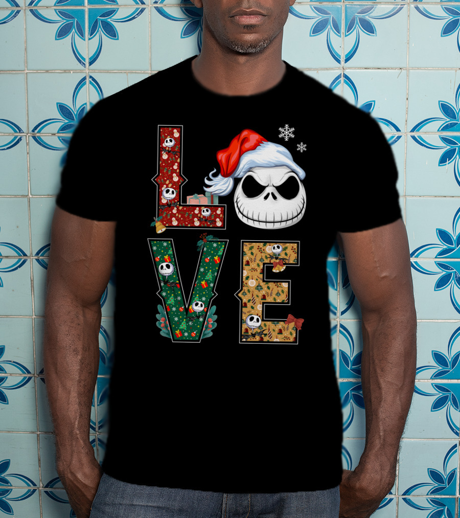 Love Jack Skellington Christmas Theme T-Shirt
