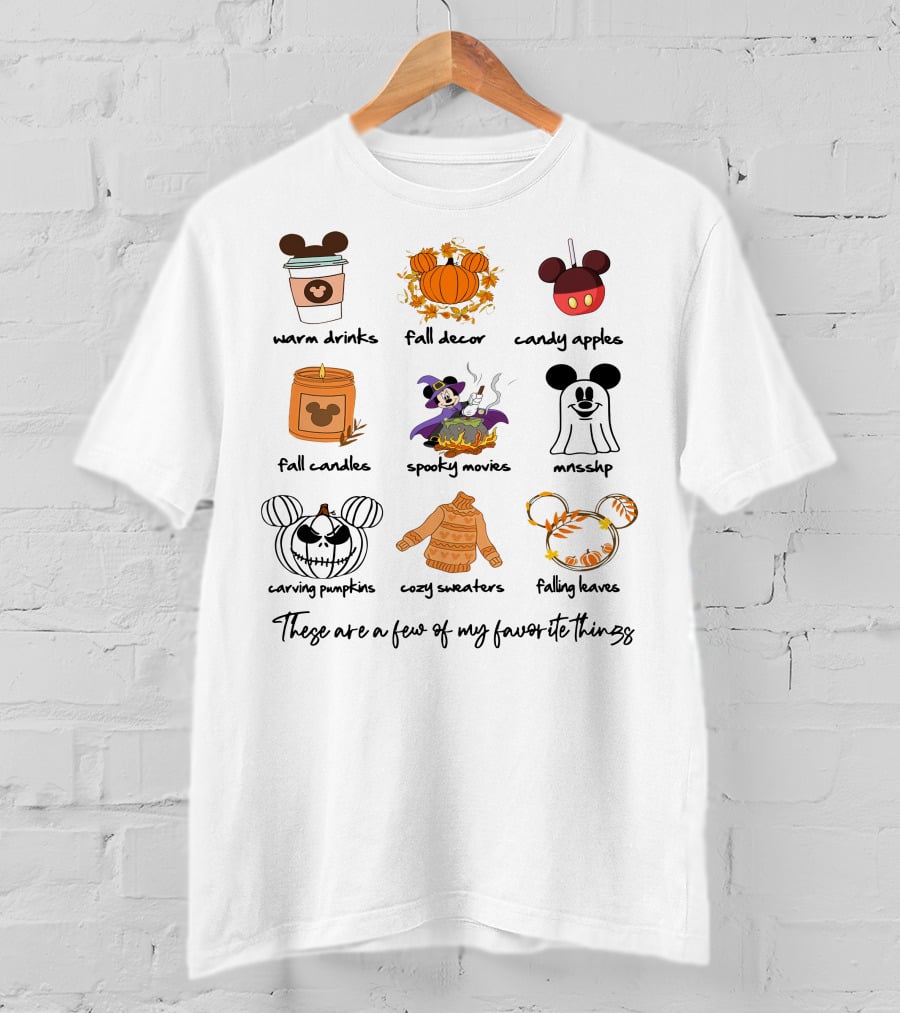 Warm Drinks Fall Decor Candy Apples Fall Candles Spooky Movies MNSSHP Carving Pumpkins Cozy Sweaters Falling Leaves Favorite Things T-Shirt