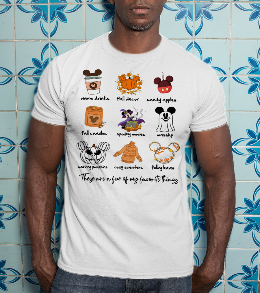 Warm Drinks Fall Decor Candy Apples Fall Candles Spooky Movies MNSSHP Carving Pumpkins Cozy Sweaters Falling Leaves Favorite Things T-Shirt