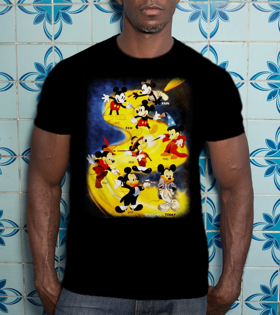 Mickey Through The Years 1928 1931 1936 1940 1941 1947 1955 Today T-Shirt