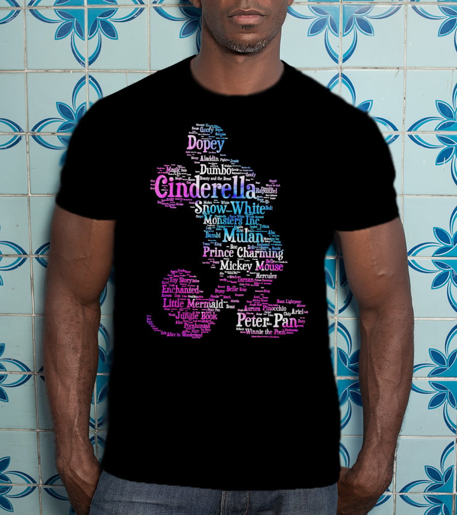 Cinderella Snow White Monsters Inc Mulan Mickey Mouse Peter Pan T-Shirt