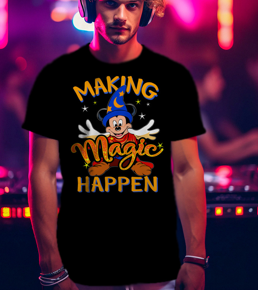 Making Magic Happen Sorcerer Mickey Disney T-Shirt