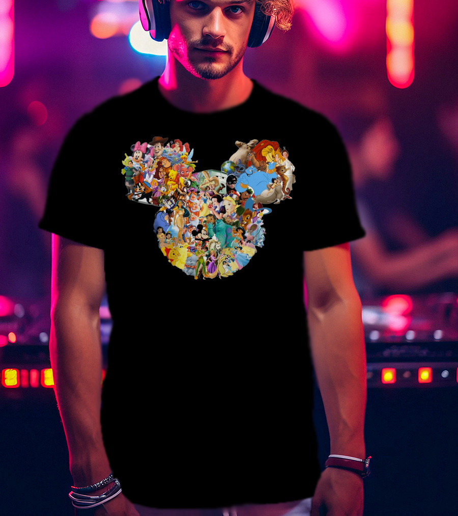 Disney Mickey Mouse Icon With Classic And Modern Characters T-Shirt