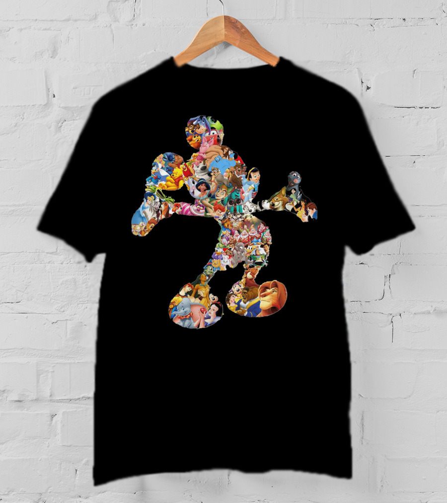 Disney Character Collage Mickey Mouse T-Shirt