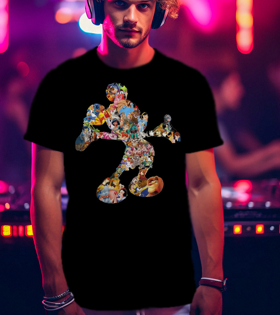Disney Character Collage Mickey Mouse T-Shirt