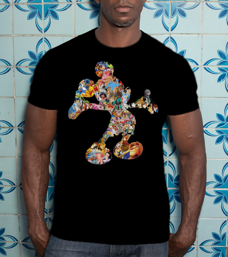 Disney Character Collage Mickey Mouse T-Shirt