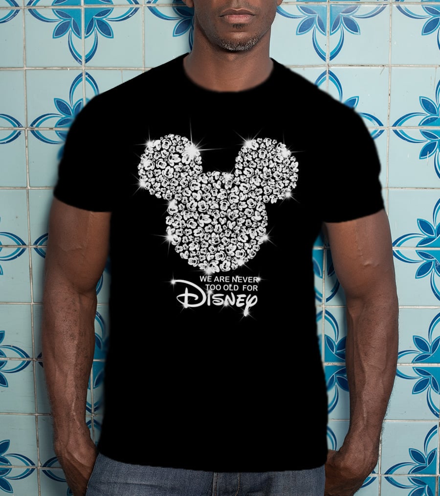 We Are Never Too Old For Disney Mickey Head Floral T-Shirt