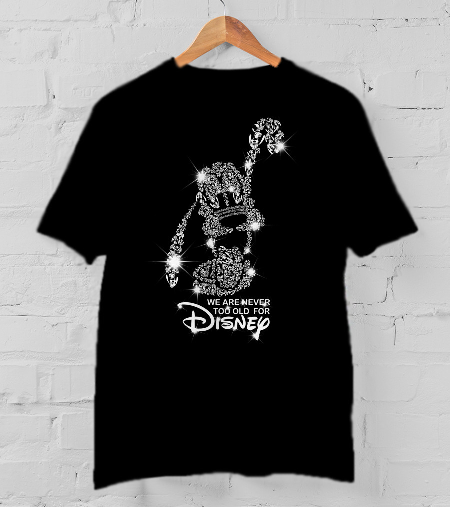 We Are Never Too Old For Disney Pluto Sparkle T-Shirt