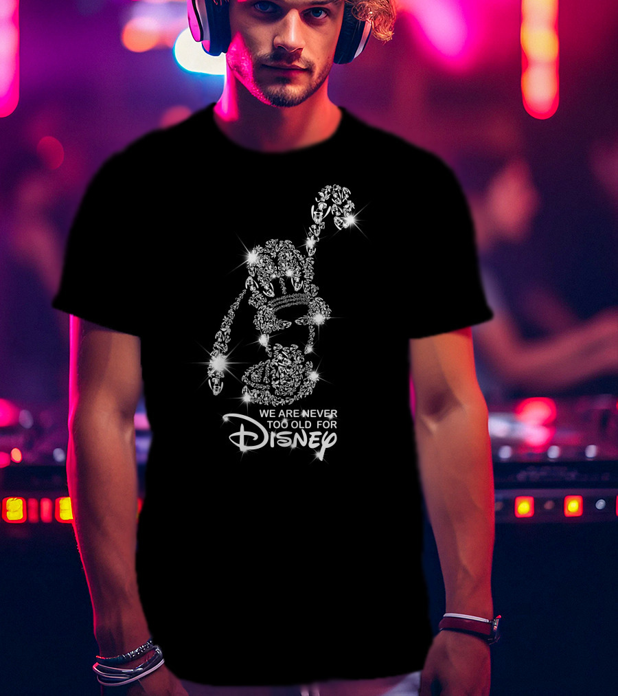We Are Never Too Old For Disney Pluto Sparkle T-Shirt