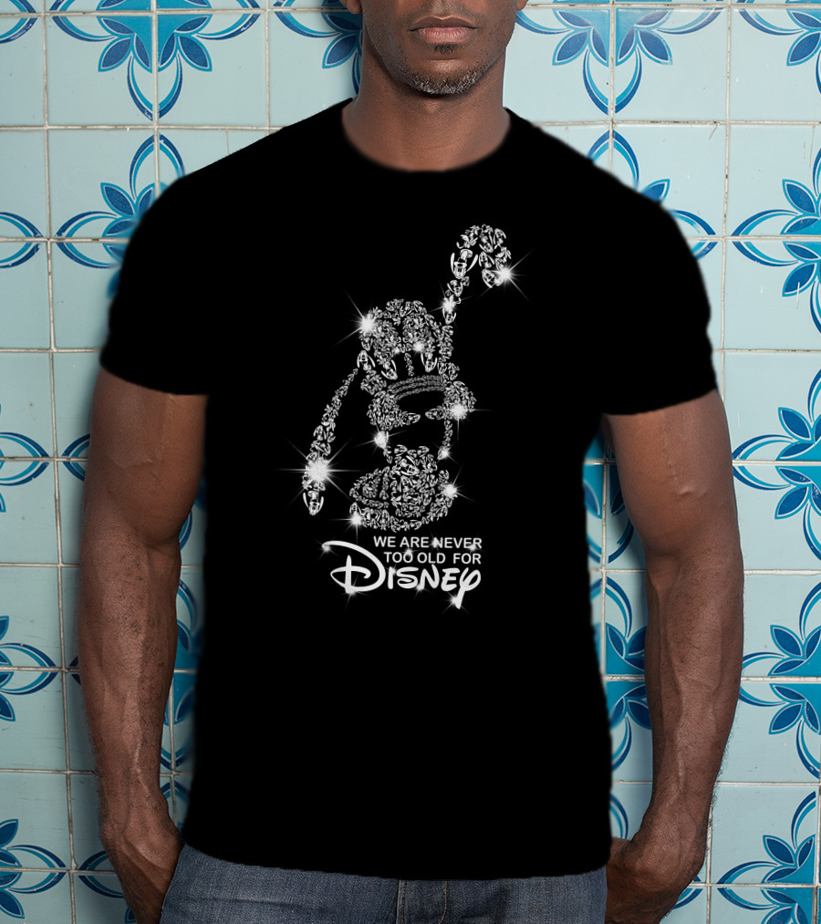 We Are Never Too Old For Disney Pluto Sparkle T-Shirt