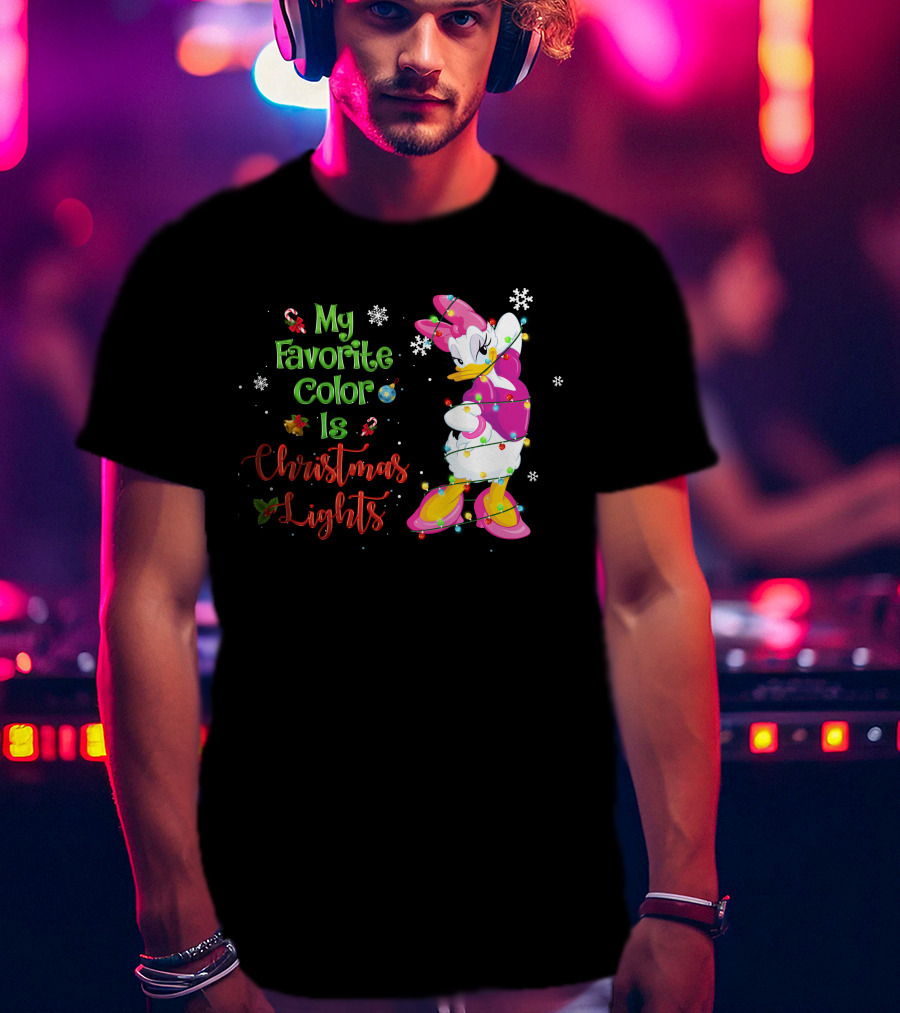 My Favorite Color Is Christmas Lights Daisy T-Shirt