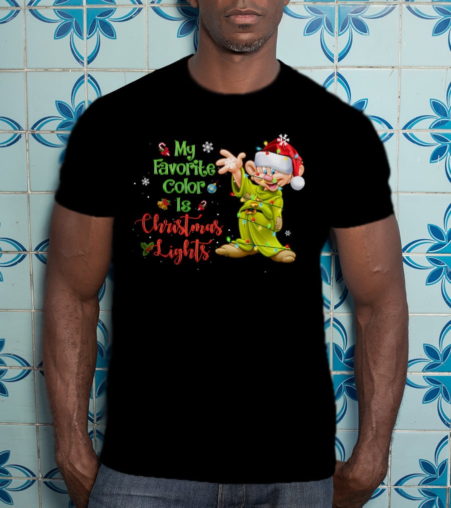 My Favorite Color Is Christmas Lights Dopey T-Shirt