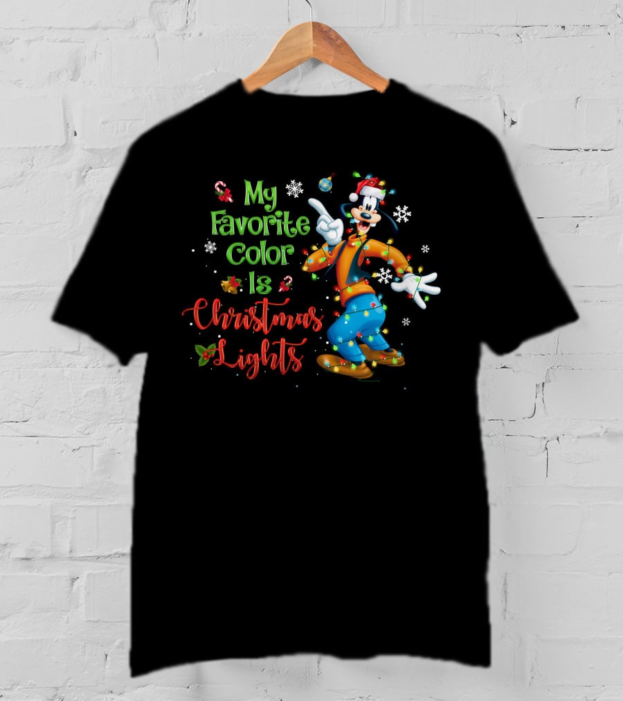 Goofy My Favorite Color Is Christmas Lights T-Shirt