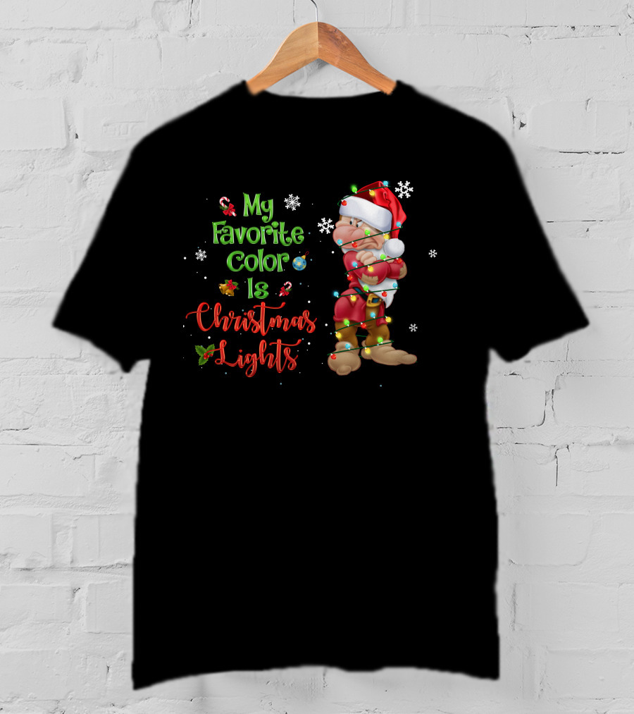My Favorite Color Is Christmas Lights Grumpy T-Shirt