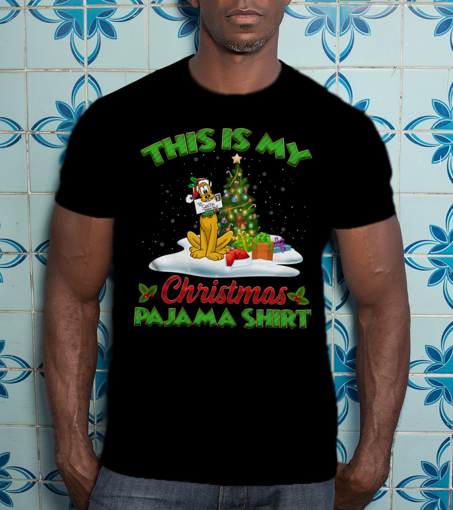 This Is My Christmas Pajama Shirt Pluto Santa T-Shirt