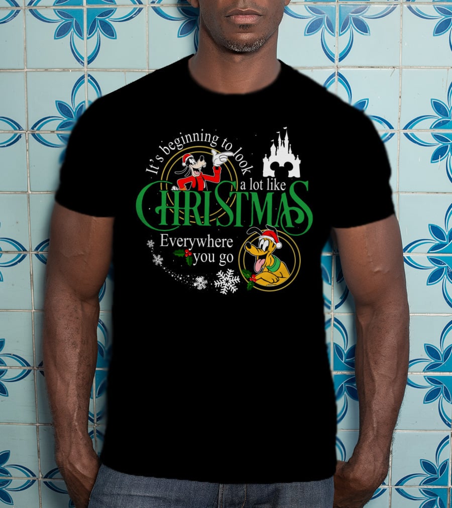 It's Beginning To Look A Lot Like Christmas Everywhere You Go Goofy Pluto T-Shirt