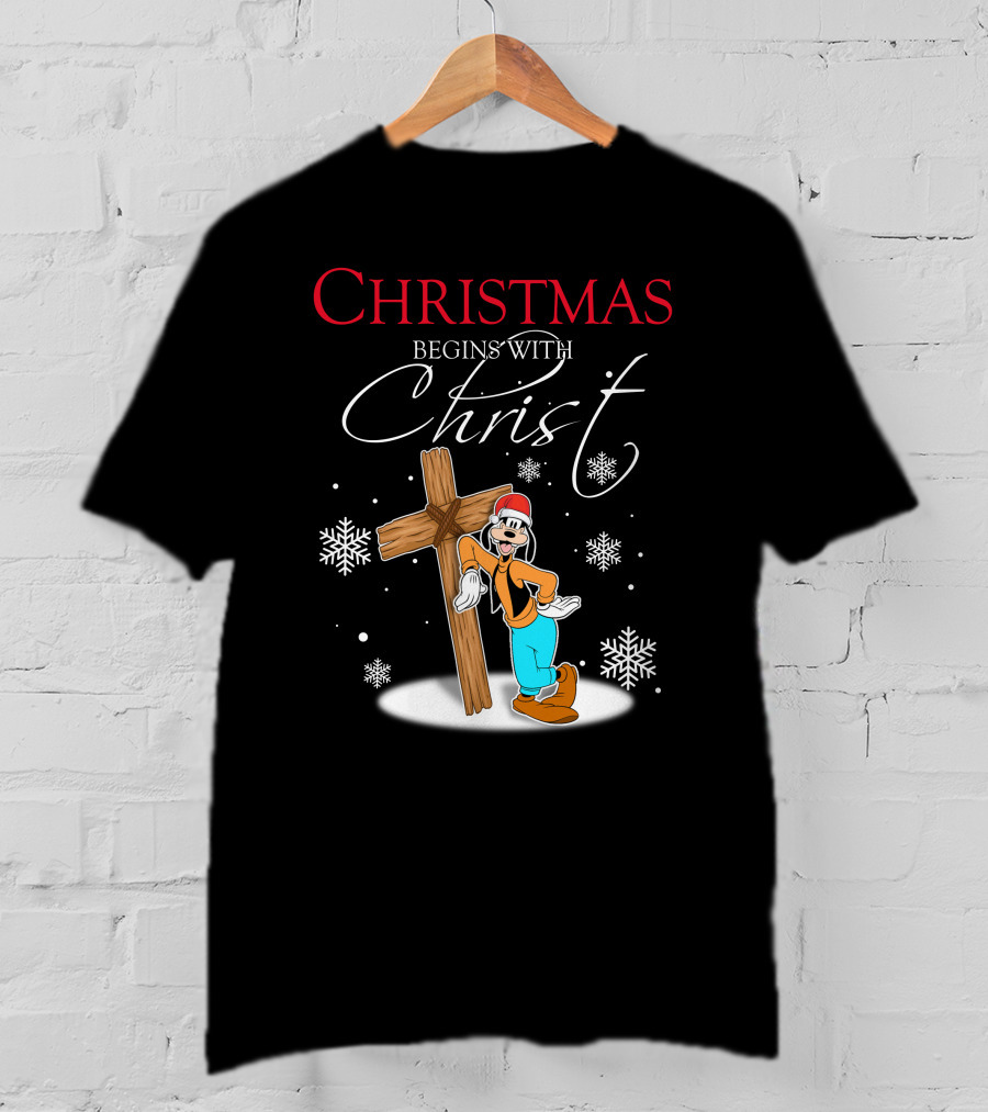 Christmas Begins With Christ Goofy Snowflakes T-Shirt