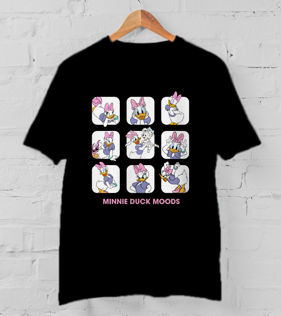 Minnie Duck Moods Daisy Cartoon Expressions T-Shirt