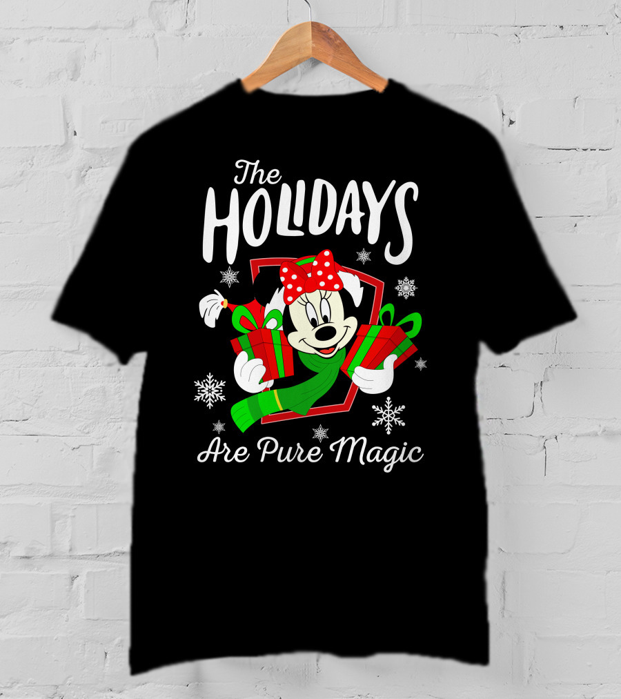 The Holidays Are Pure Magic Minnie Mouse Gift Snowflakes T-Shirt