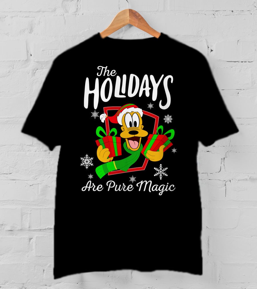 Pluto The Holidays Are Pure Magic Christmas Disney T-Shirt