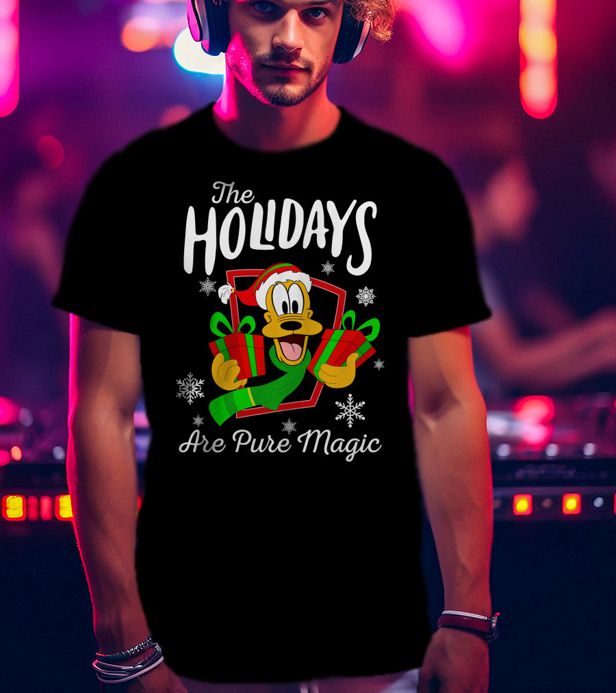 Pluto The Holidays Are Pure Magic Christmas Disney T-Shirt