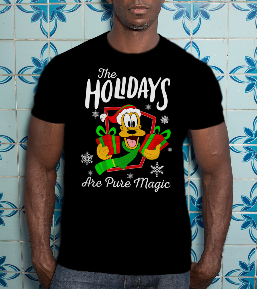 Pluto The Holidays Are Pure Magic Christmas Disney T-Shirt