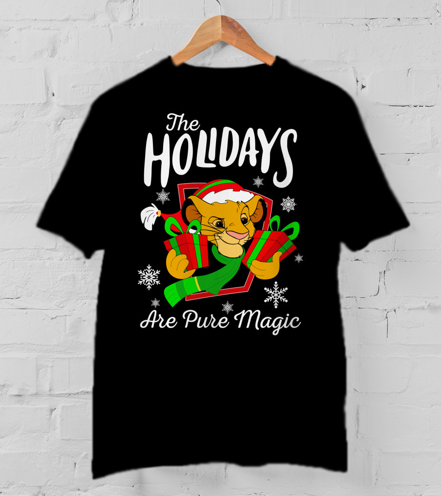 The Holidays Are Pure Magic Simba Christmas Snowflakes T-Shirt
