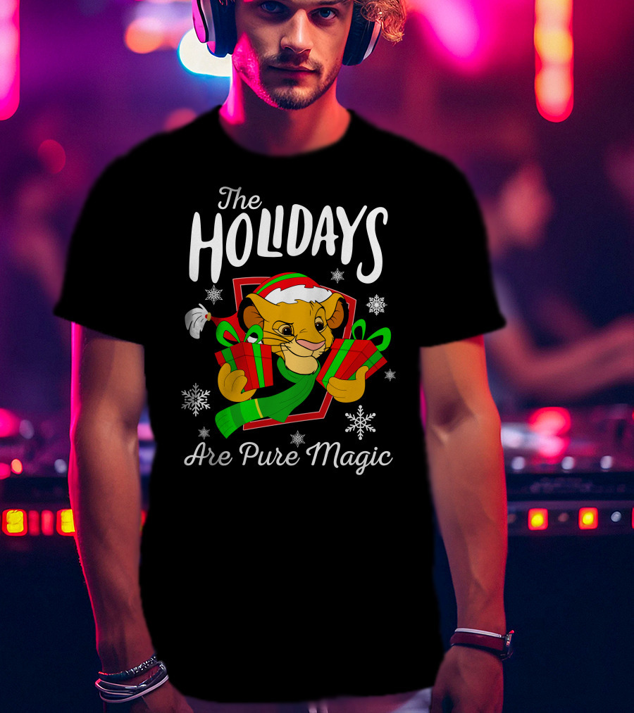 The Holidays Are Pure Magic Simba Christmas Snowflakes T-Shirt