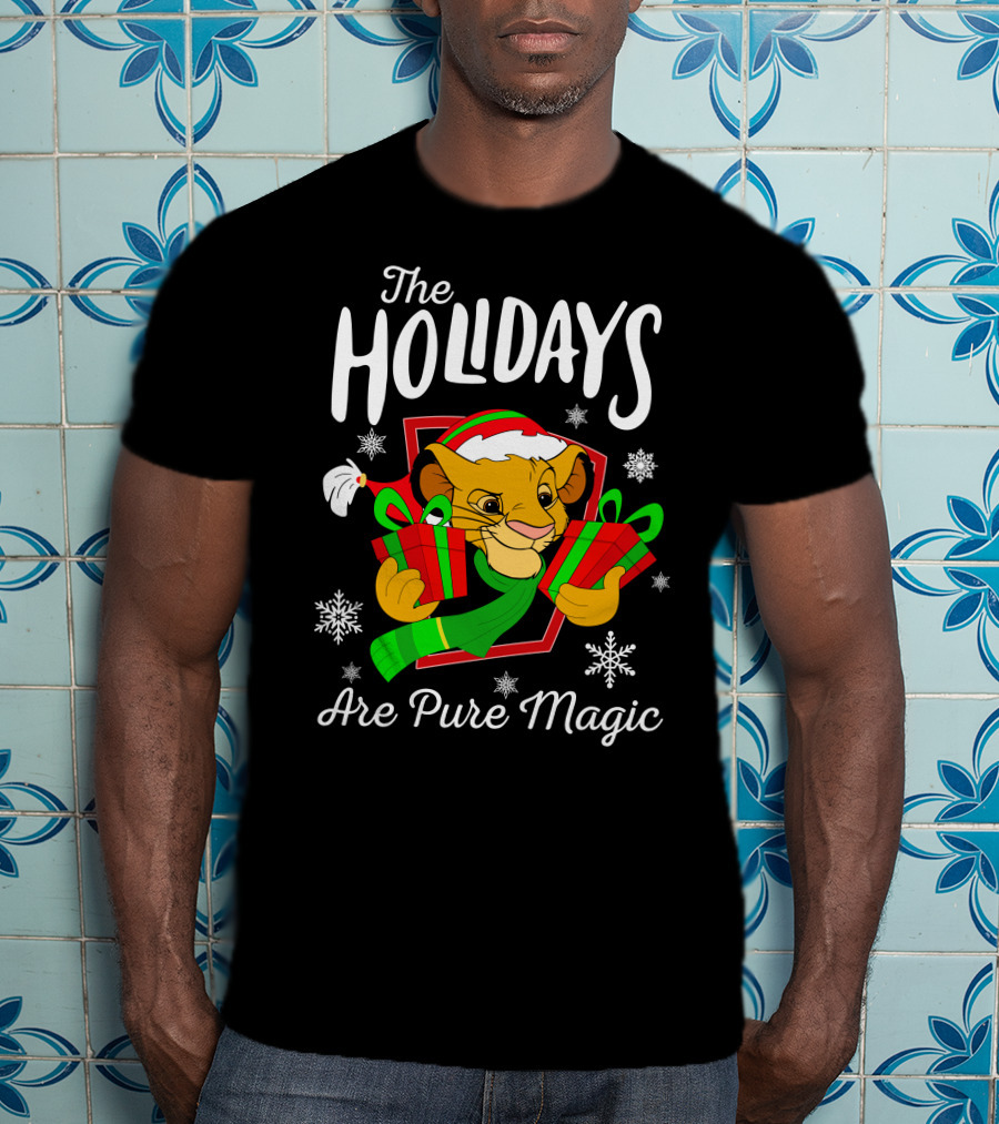 The Holidays Are Pure Magic Simba Christmas Snowflakes T-Shirt
