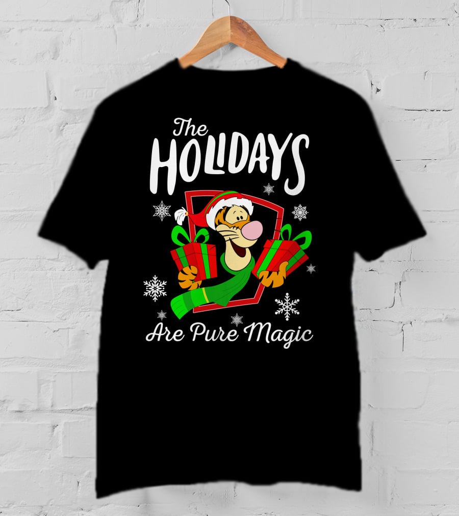 The Holidays Are Pure Magic Tigger Christmas Snowflakes T-Shirt