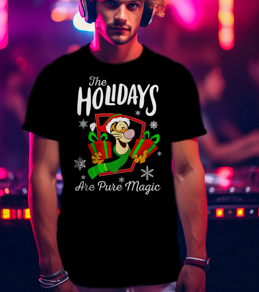 The Holidays Are Pure Magic Tigger Christmas Snowflakes T-Shirt
