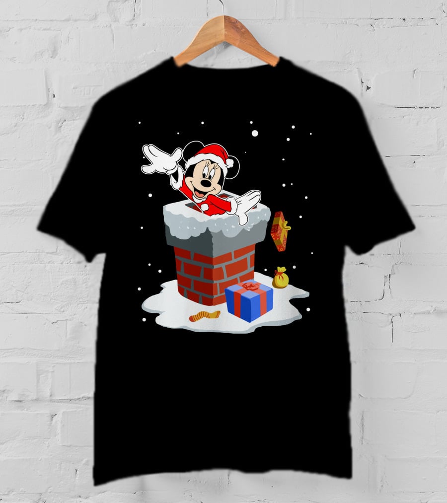Minnie Santa Christmas Chimney Presents T-Shirt