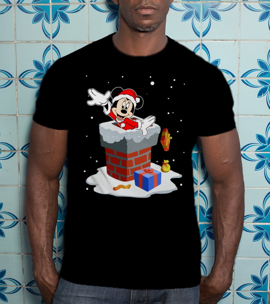 Minnie Santa Christmas Chimney Presents T-Shirt