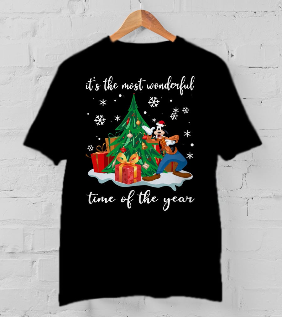 It's The Most Wonderful Time Of The Year Goofy Christmas Tree Snowflakes T-Shirt