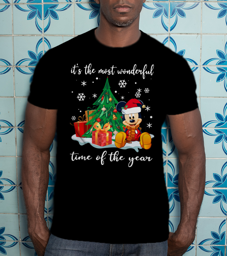 It's The Most Wonderful Time Of The Year Mickey Christmas Tree Gifts Snowflakes T-Shirt
