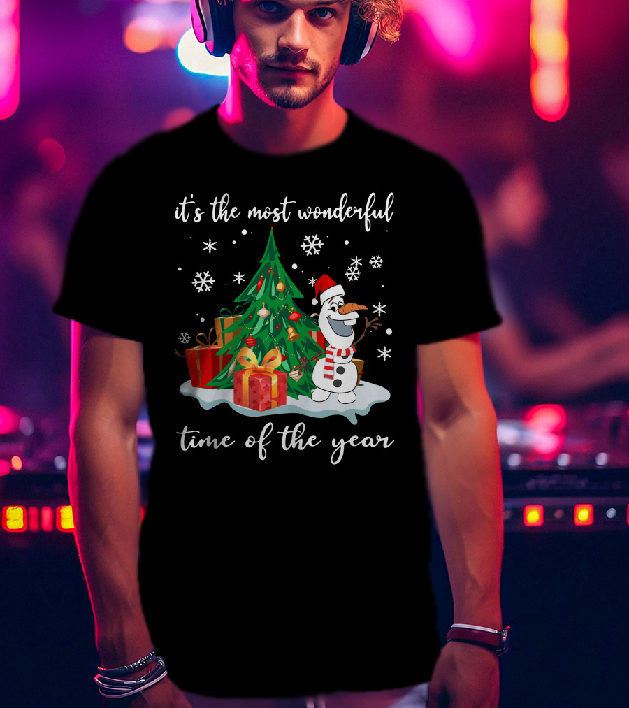 Olaf It's The Most Wonderful Time Of The Year Christmas Tree Snowman T-Shirt