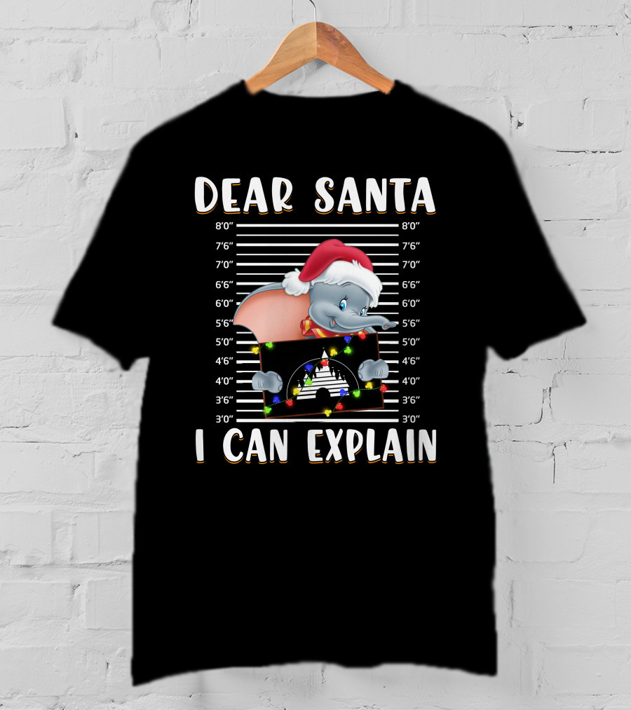 Dear Santa I Can Explain Dumbo Mugshot Christmas T-Shirt