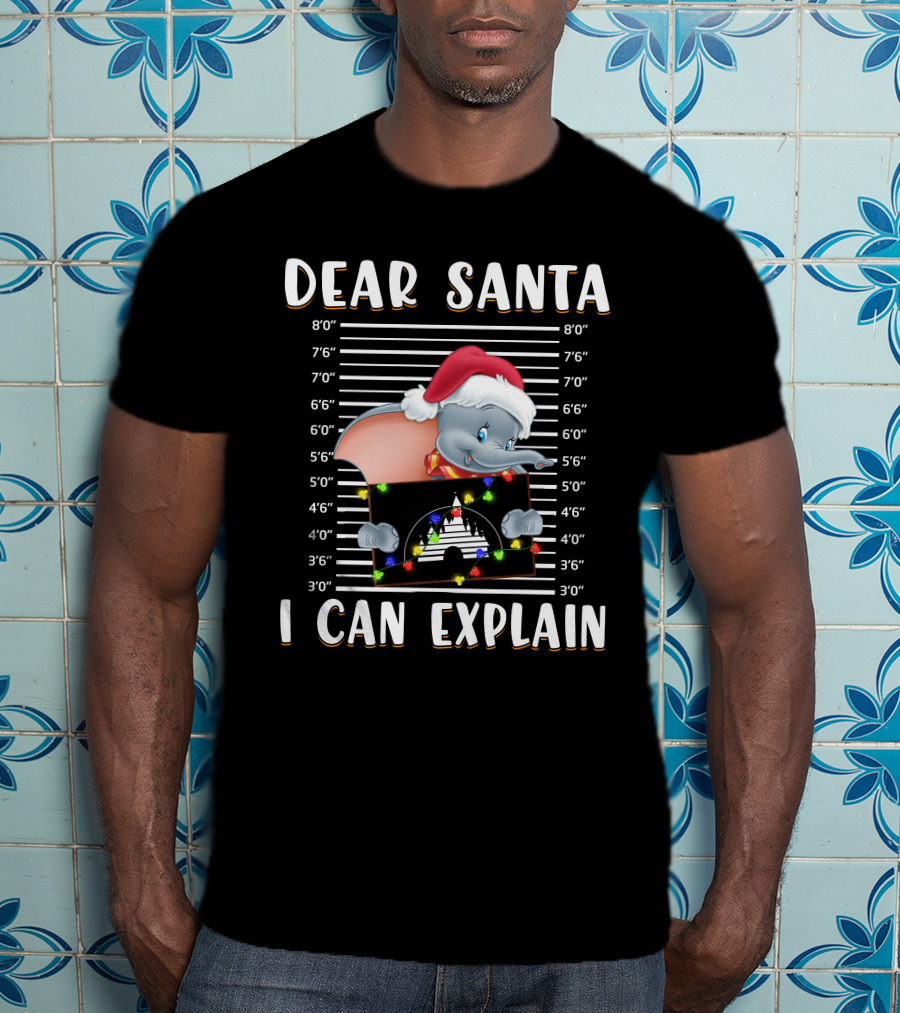 Dear Santa I Can Explain Dumbo Mugshot Christmas T-Shirt
