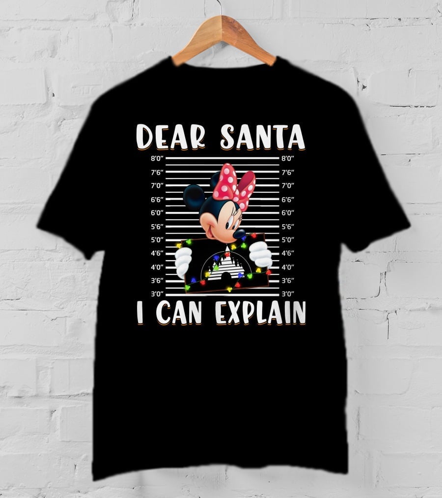 Dear Santa I Can Explain Minnie Mouse Holiday Mugshot T-Shirt