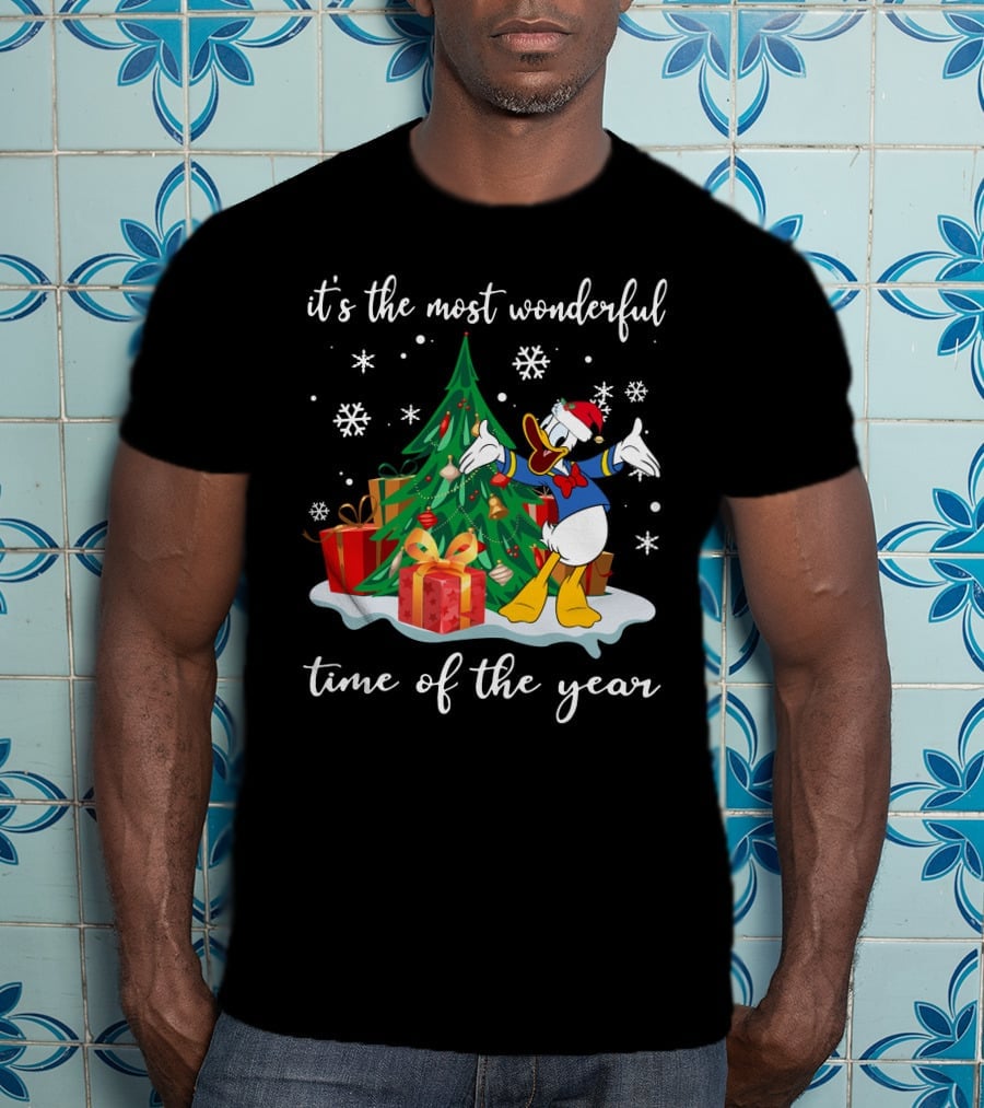 Donald It's The Most Wonderful Time Of The Year Christmas Tree And Gifts T-Shirt