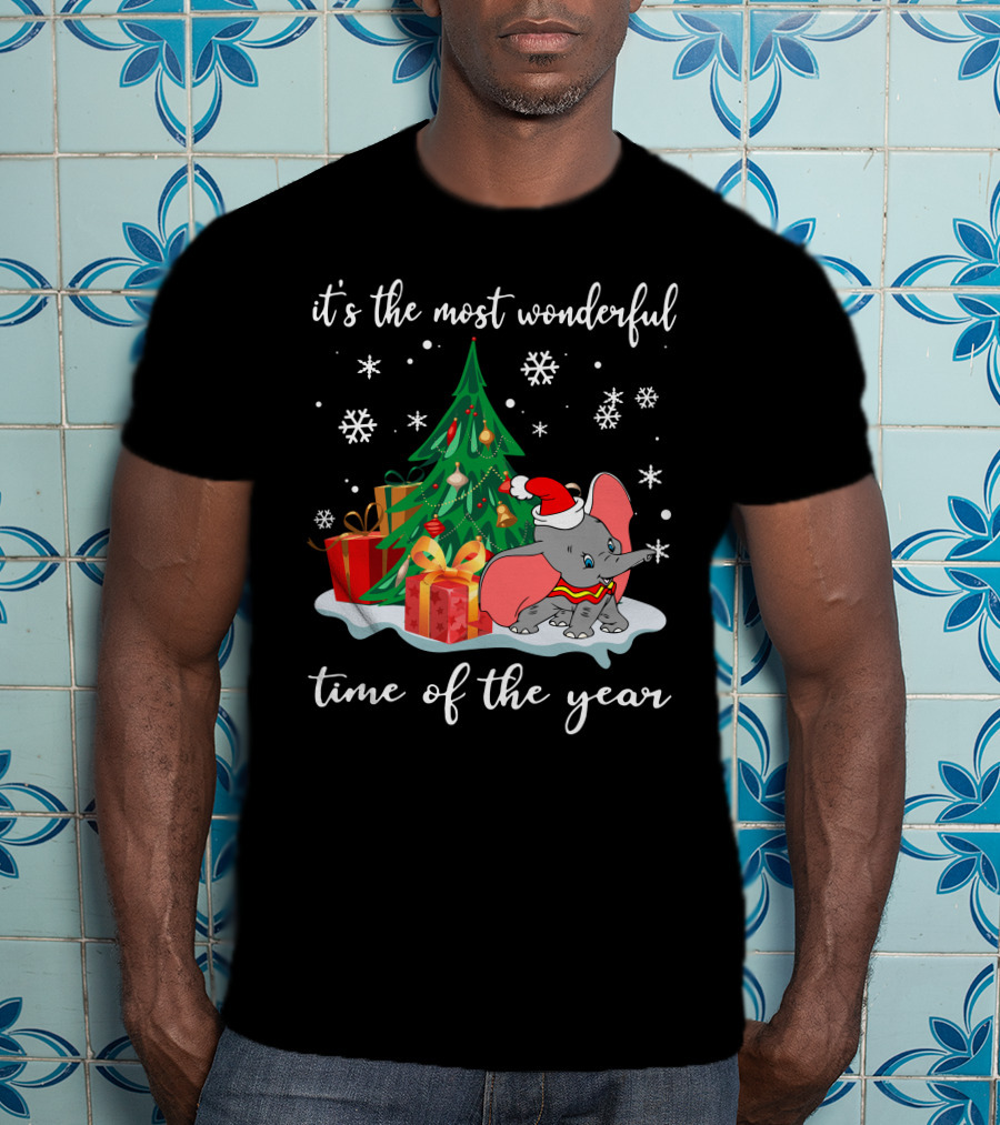 It's The Most Wonderful Time Of The Year Dumbo Christmas Tree Snowflakes T-Shirt