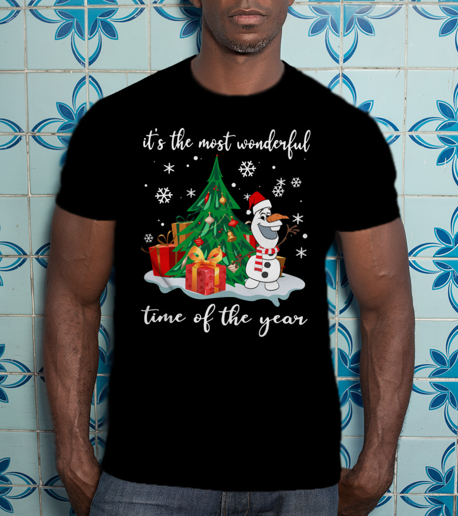 It's The Most Wonderful Time Of The Year Olaf Christmas Tree Snowman T-Shirt