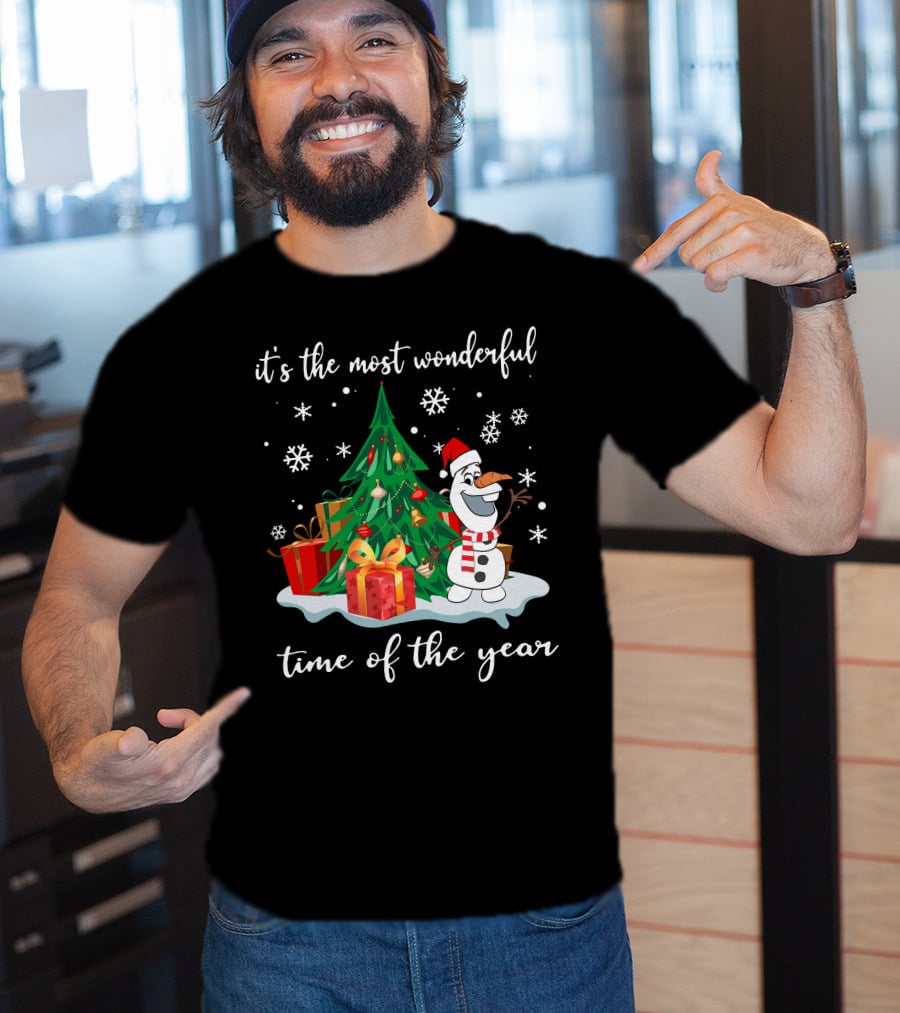 It's The Most Wonderful Time Of The Year Olaf Christmas Tree Snowman T-Shirt