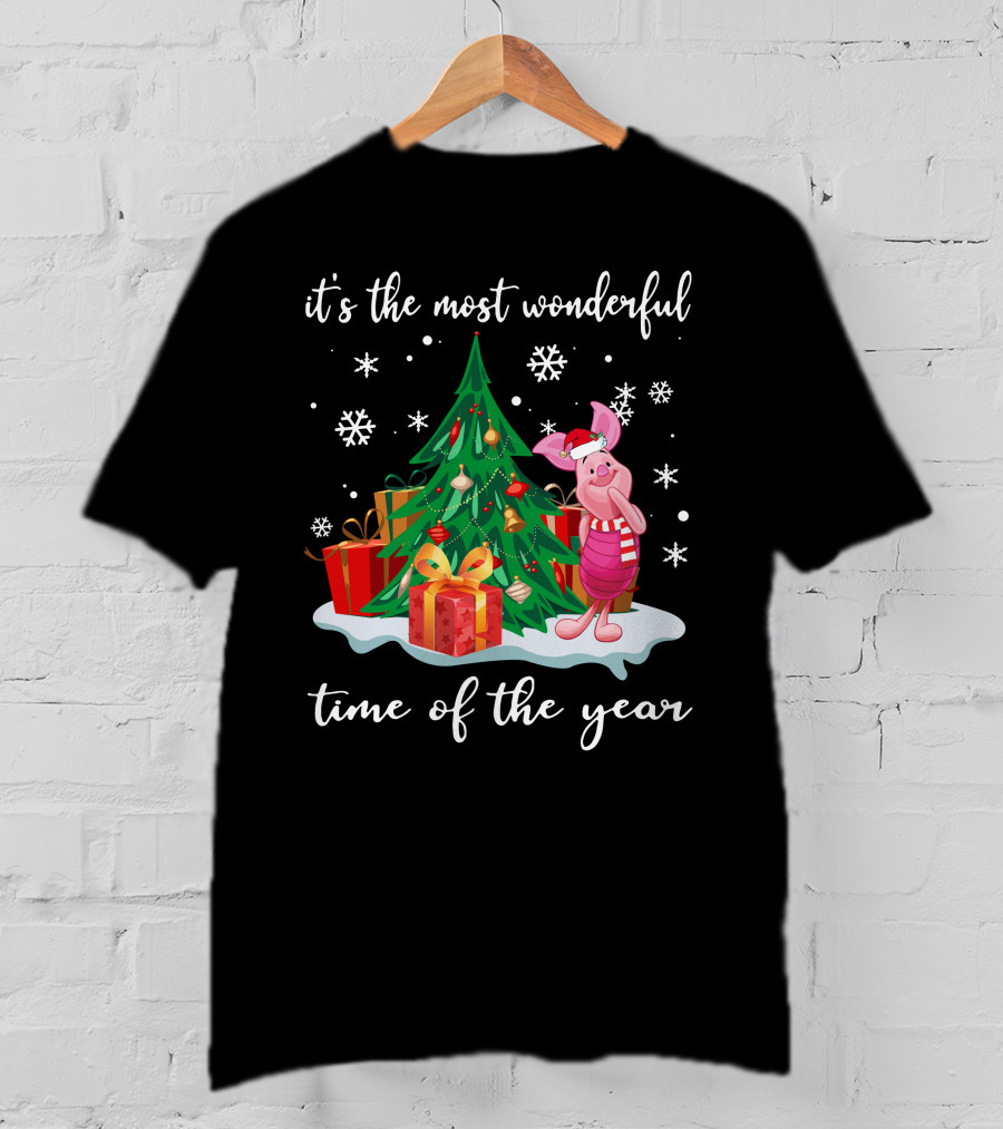 It's The Most Wonderful Time Of The Year Piglet Christmas Tree Gifts T-Shirt