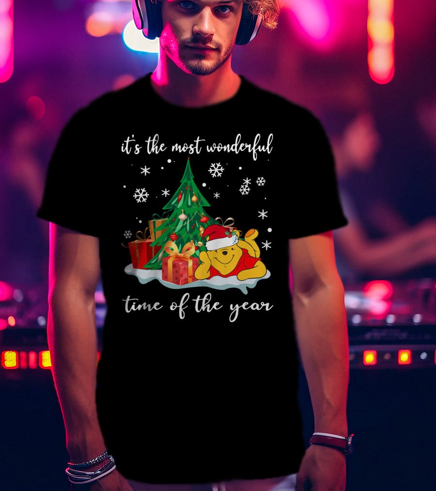 It's The Most Wonderful Time Of The Year Pooh Christmas Tree And Gifts T-Shirt