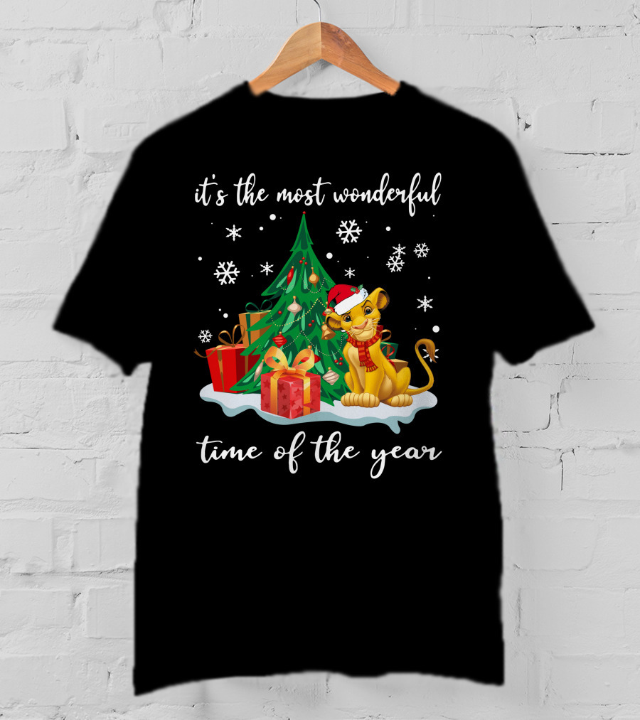 It's The Most Wonderful Time Of The Year Simba Christmas Tree And Gifts T-Shirt