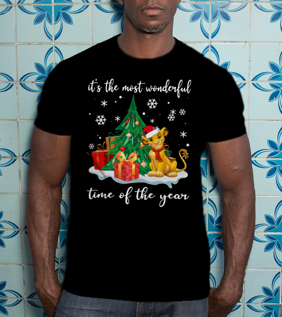 It's The Most Wonderful Time Of The Year Simba Christmas Tree And Gifts T-Shirt