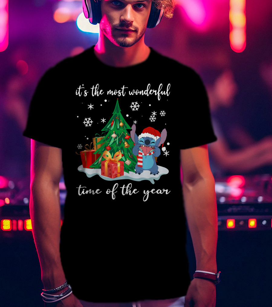 It's The Most Wonderful Time Of The Year Stitch Christmas Tree And Presents T-Shirt